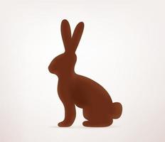 Chocolate hare isolated on white background vector