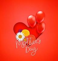 Happy Mothers day vector banner. Cut out effect and lettering inscription
