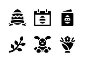 Simple Set of Easter Related Vector Solid Icons. Contains Icons as Easter Egg, Catkins, Bunny, Bouquet and more.