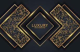 Luxury elegant background with gold geometric shape element and dots particles vector