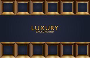 Luxury elegant background with gold square shape composition on dark surface. Business presentation layout vector