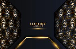 Luxury elegant background with gold geometric shape element and dots particles vector