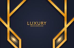 3d geometric luxury gold metal on dark background. Graphic design element for invitation, cover, background. vector