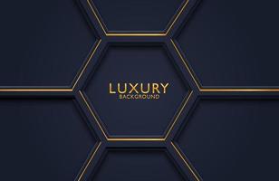 3d geometric luxury gold metal on dark background. Graphic design element for invitation, cover, background. vector