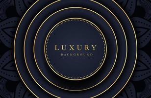 Luxury elegant background with golden element on dark black surface. Business presentation layout vector