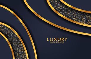 Abstract realistic luxury decoration textured with golden dots pattern. 3d backdrop, wedding Invitation design cover layout template with copy space. vector