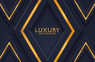 3d geometric luxury gold metal on dark background. Graphic design element for invitation, cover, background. vector