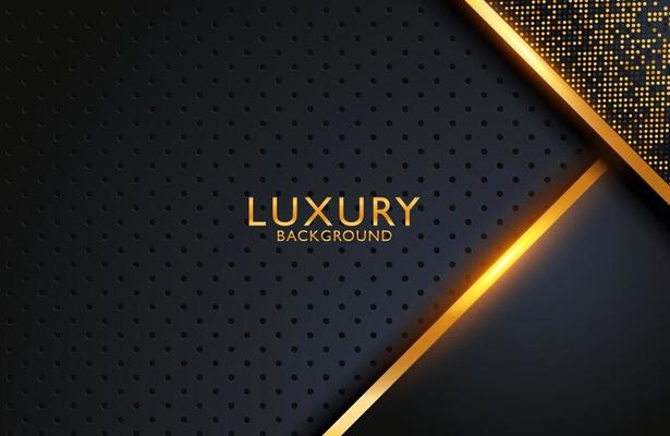 Abstract realistic luxury decoration textured with golden dots pattern. 3d backdrop, wedding Invitation design cover layout template with copy space.
