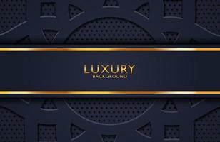 3d geometric luxury gold metal on dark background. Graphic design element for invitation, cover, background. vector