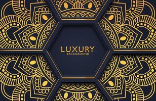 Luxury 3d background with gold mandala ornate for wedding invitation, book cover. Arabesque islamic background vector