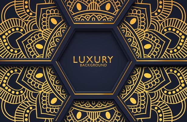 Luxury 3d background with gold mandala ornate for wedding invitation, book cover. Arabesque islamic background