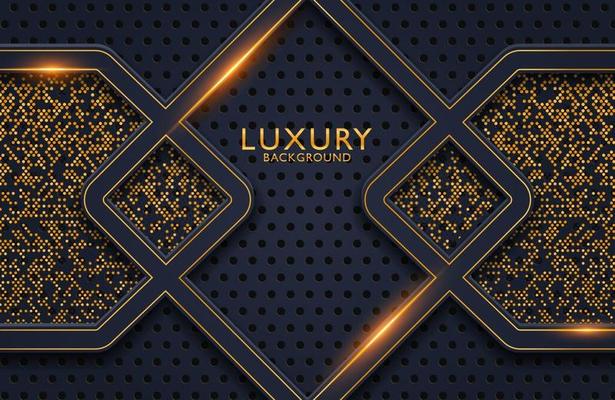 Abstract 3d luxury realistic decoration textured with golden dots pattern. 3d backdrop, Invitation, cover layout template.