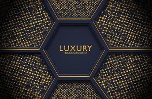 Abstract realistic luxury decoration textured with golden dots pattern. 3d backdrop, wedding Invitation design cover layout template with copy space. vector