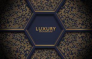 Abstract realistic luxury decoration textured with golden dots pattern. 3d backdrop, wedding Invitation design cover layout template with copy space. vector