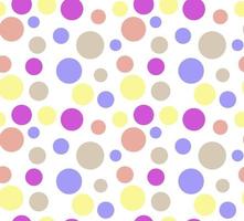 Seamless pattern with colorful dots on a white background. Vector illustration for design, background, textiles, wrapping paper, baby clothes.