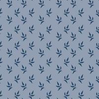 Seamless pattern with leaves on a blue background. Template for interior design, wallpaper, fabric, clothing, blanket, plaid, carpet, paper. vector