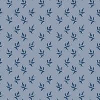 Seamless pattern with leaves on a blue background. Template for interior design, wallpaper, fabric, clothing, blanket, plaid, carpet, paper. vector