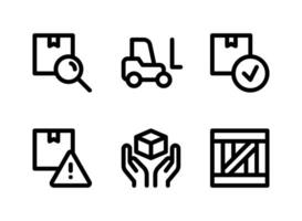 Simple Set of Logistic Related Vector Line Icons. Contains Icons as Search Box, Forklift, Package Ready, Wooden and more.