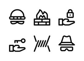 Simple Set of Security Related Vector Line Icons. Contains Icons as Thief, Firewall, Lock, Barbed and more.