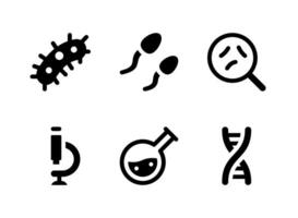 simple conjunto de iconos sólidos vectoriales relacionados con el laboratorio. contiene iconos como gérmenes, esperma, microscopio, química y más. vector