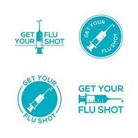 Get your flu shot with syringe injection symbol. Flu Vaccine isolated on white background vector