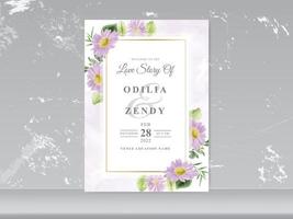 Wedding invitation cards with greenery floral design vector