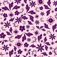 patrón transparente rosa y morado inspirado en motivos folclóricos balcánicos. Fondo repetitivo con elementos étnicos polacos y húngaros. vector