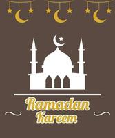 Decorative greeting for Ramadan Kareem vector