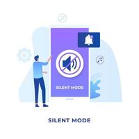 Silent mode illustration concept design vector