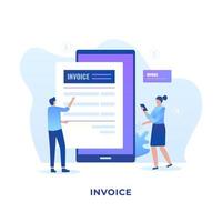 Flat illustration electronic invoice concept design vector