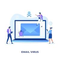 diseño de concepto de ilustración de correo electrónico de virus vector