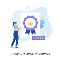 Premium quality service illustration concept vector