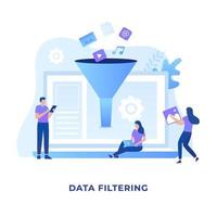 Data filtering illustration concept vector