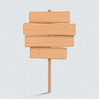 Wooden Sign Plain Empty 3d Four Stacked Planks List vector