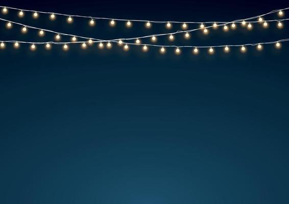 Gold Fairy Lights Hanging String Decoration Background