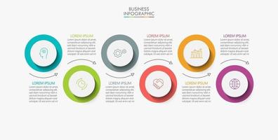 Infographic Thin Line Arrow Template With 6 Options vector