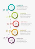 Modern Infographic Connection Template With 5 Options vector