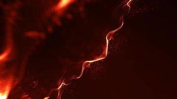 astratto rosso ondeggiante fuoco particelle paesaggio fx e ciclo di sfondo