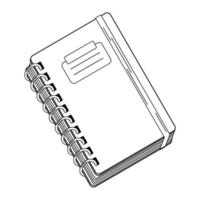 Line drawing notebook icon vector