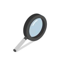 Magnifying glass vector sign isometric