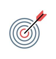 target red with arrow line icon sign vector