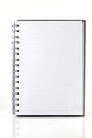 White notebook isolated on a white background photo