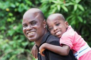 Father and son happy together quietly in the countryside photo