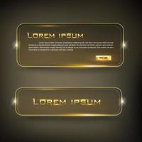 Golden square glossy web buttons vector