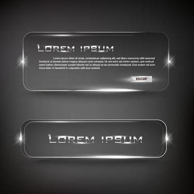 Silver square glossy web buttons