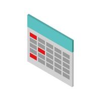 Isometric Calendar On Background vector