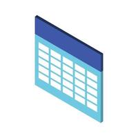 Isometric Calendar On Background vector