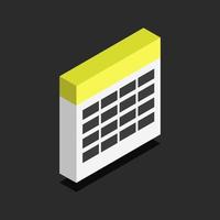 Isometric Calendar On Background vector
