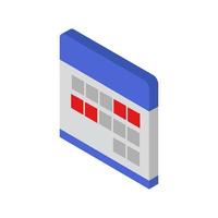 Isometric Calendar On Background vector