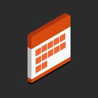 calendario isométrico en el fondo vector